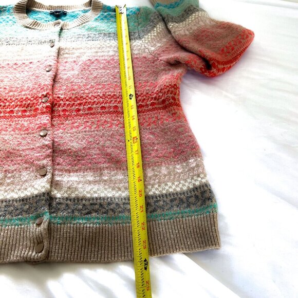 Talbots Pastel Fair Isle cardigan sweater - Picture 7 of 8